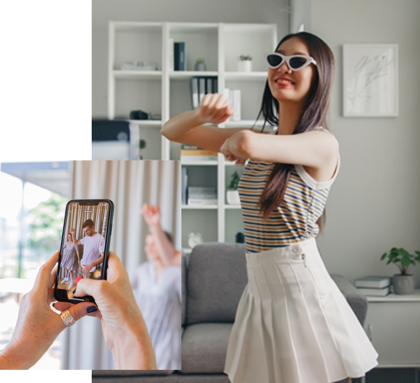 chica grabandose bailando